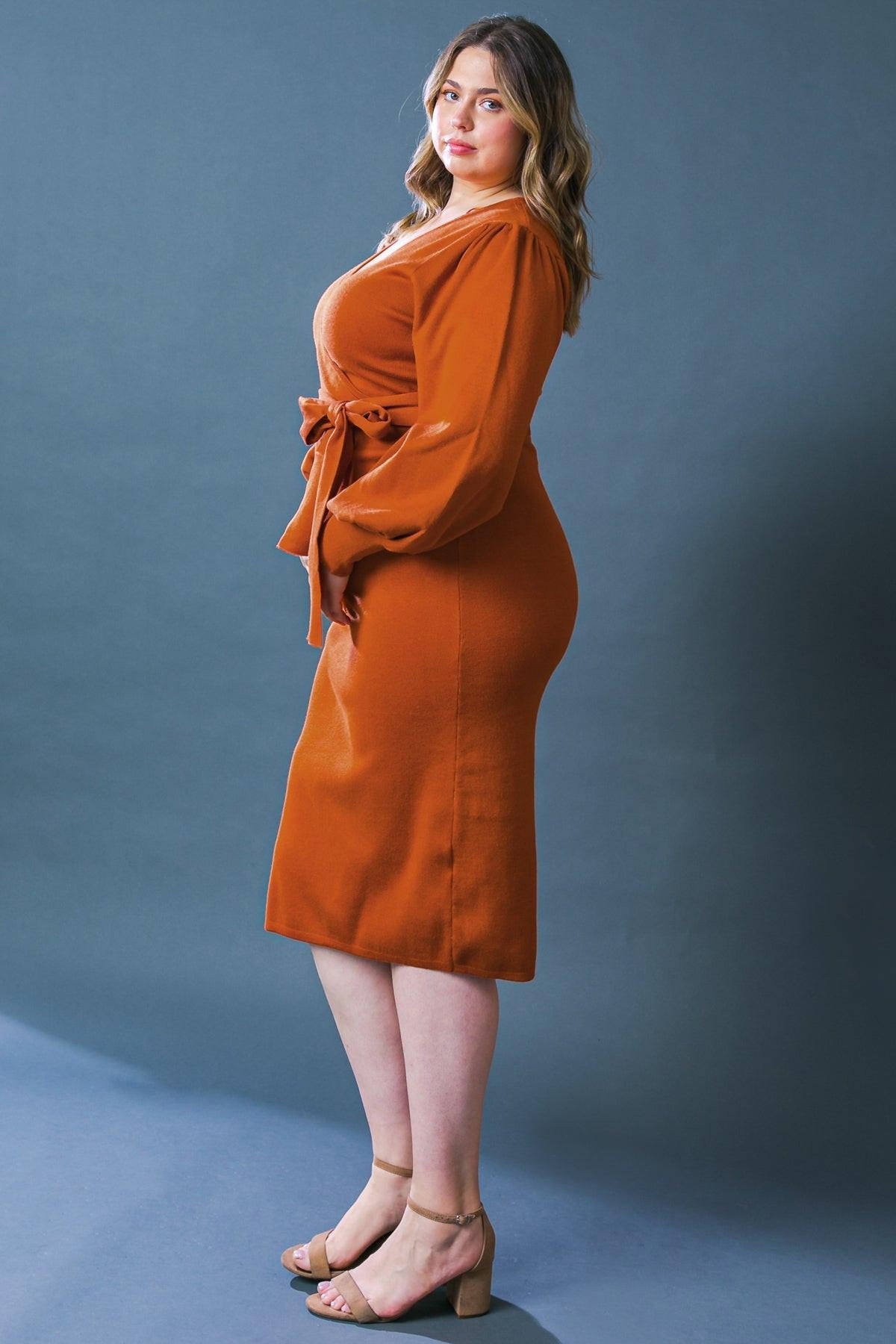V-Neck Midi Jersey Cocktail Sheath Flying Tomato ISW5183