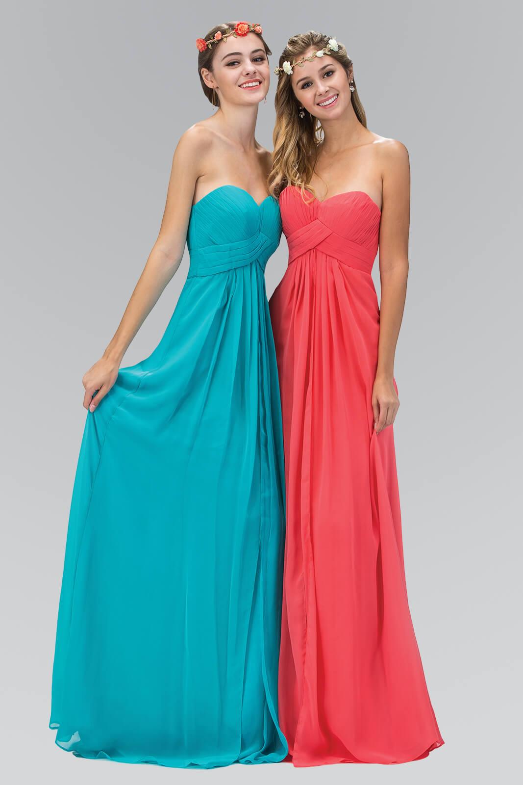 Strapless Bridesmaid Long Formal Dress