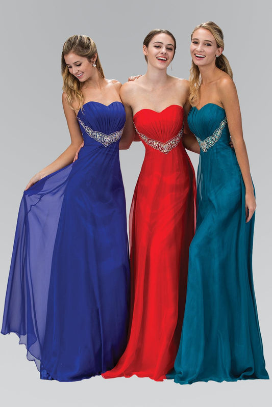 Strapless Long Prom Dress Formal - The Dress Outlet Elizabeth K