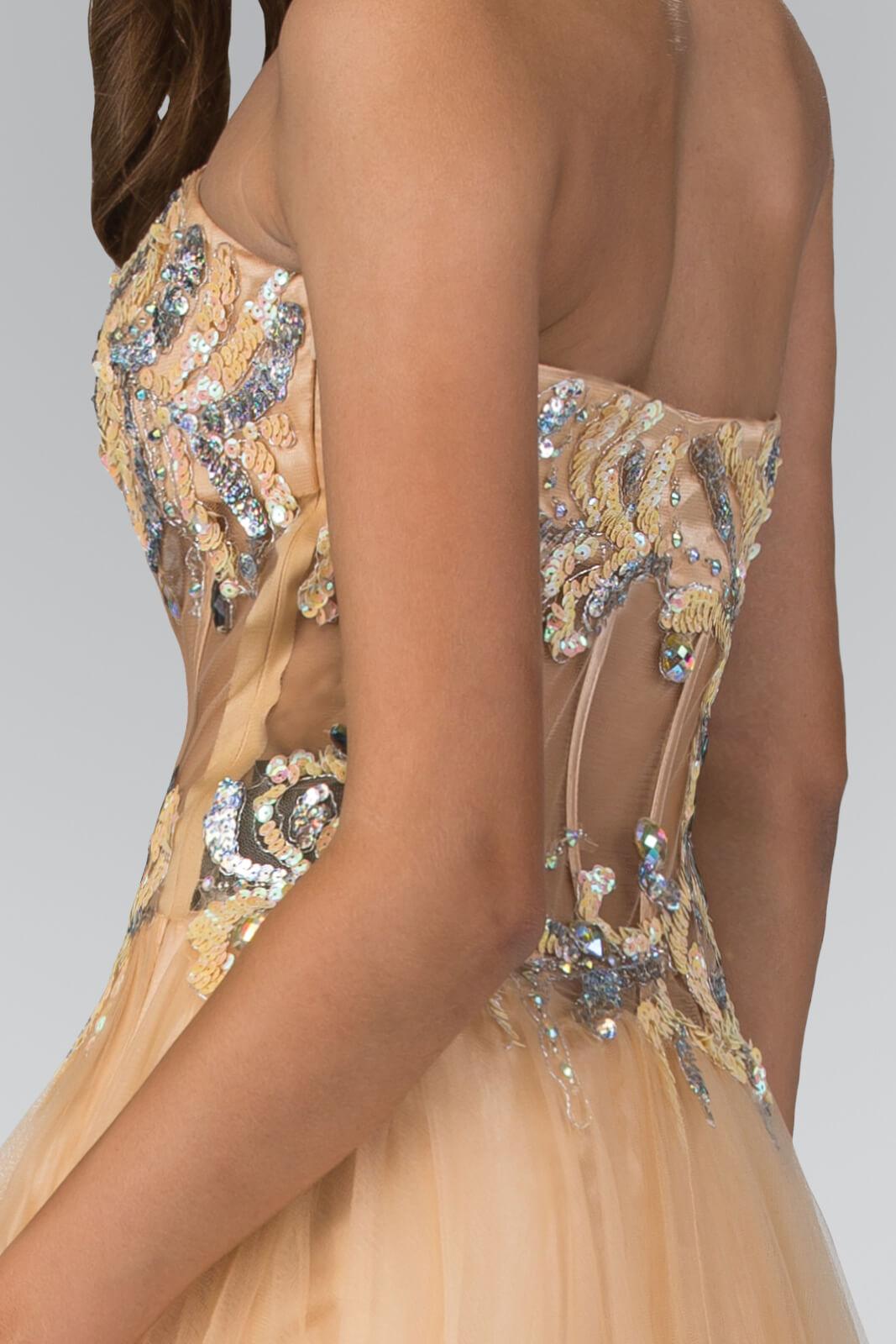 Strapless Long Prom Dress Formal Evening Gown