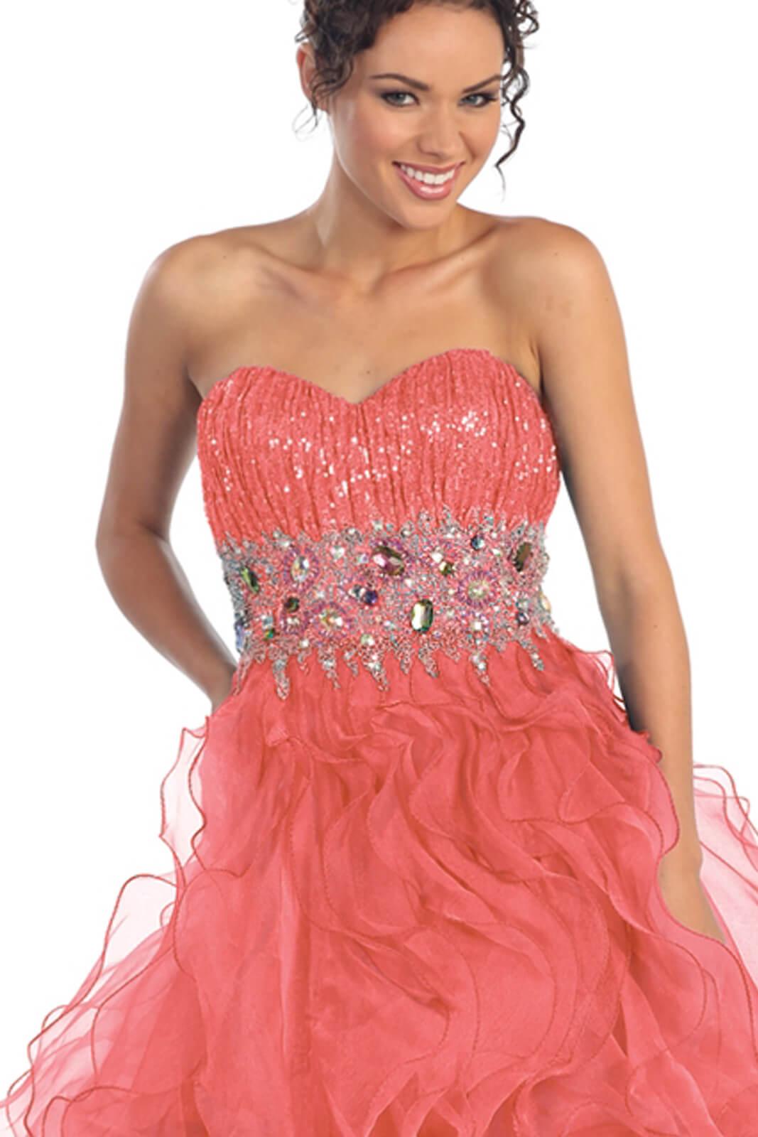 Strapless Long Prom Evening Gown