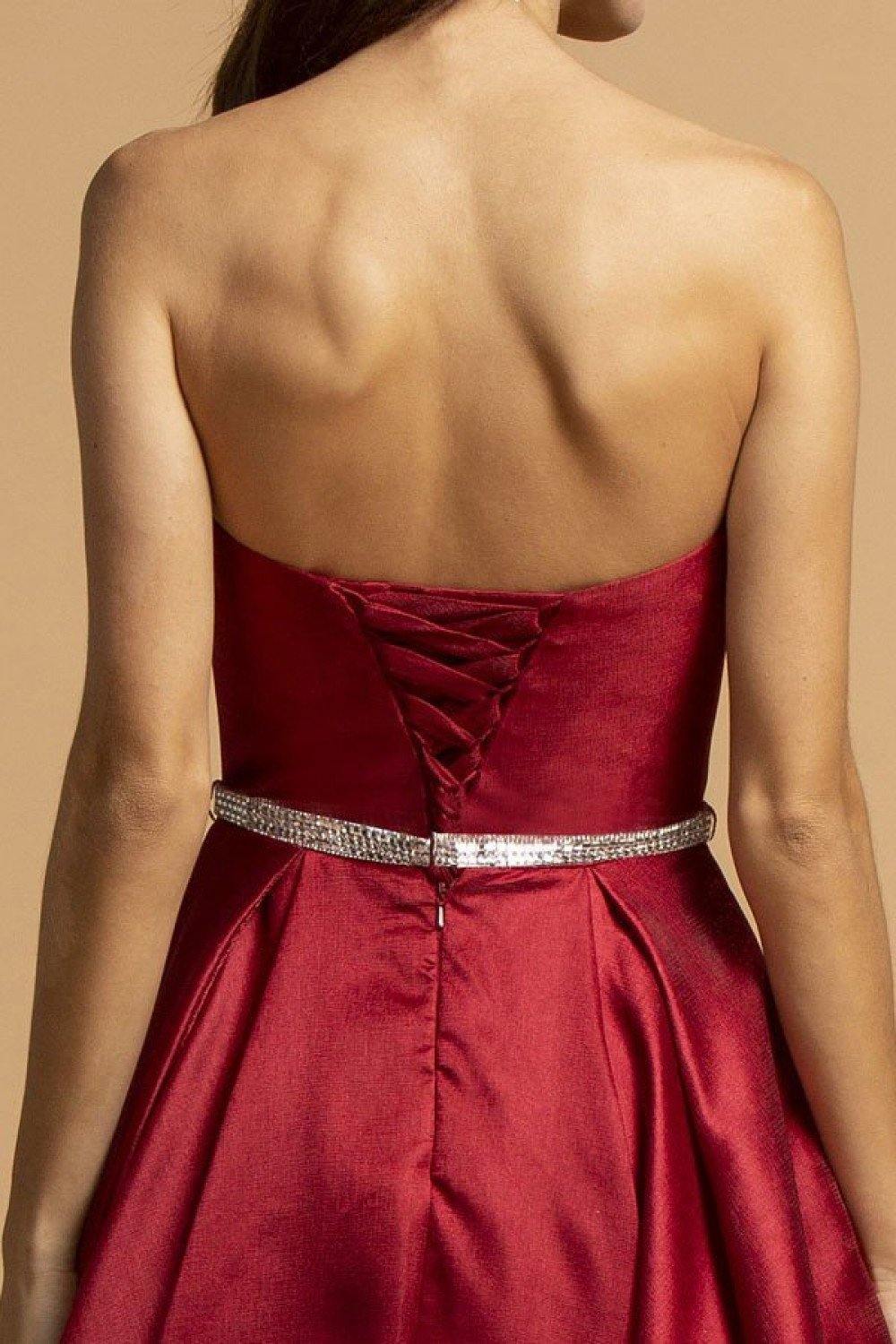 Strapless  Long Prom Dress with Pockets