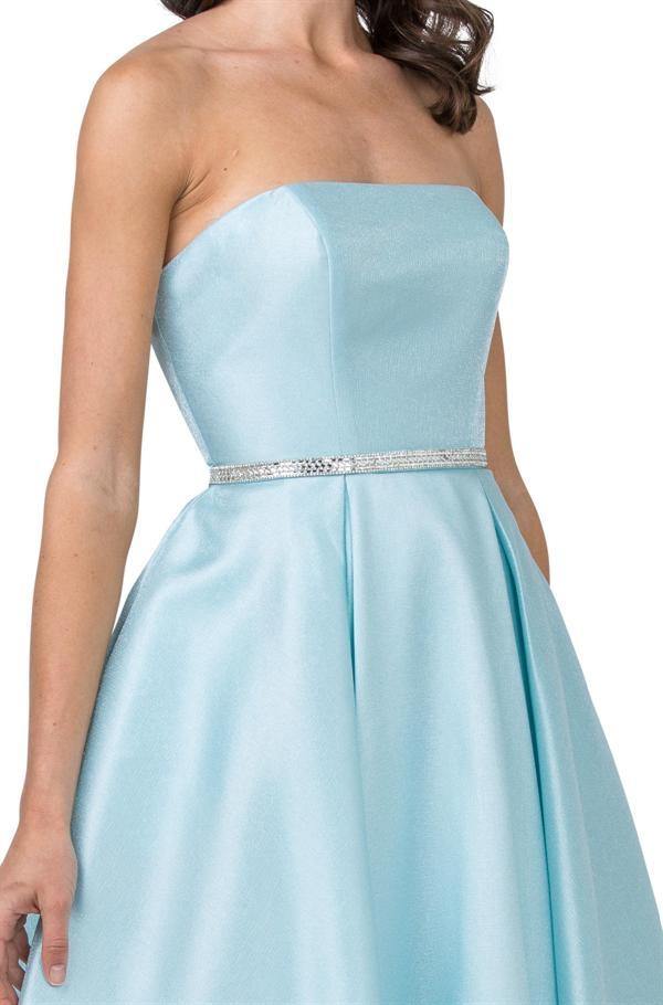 Strapless  Long Prom Dress with Pockets