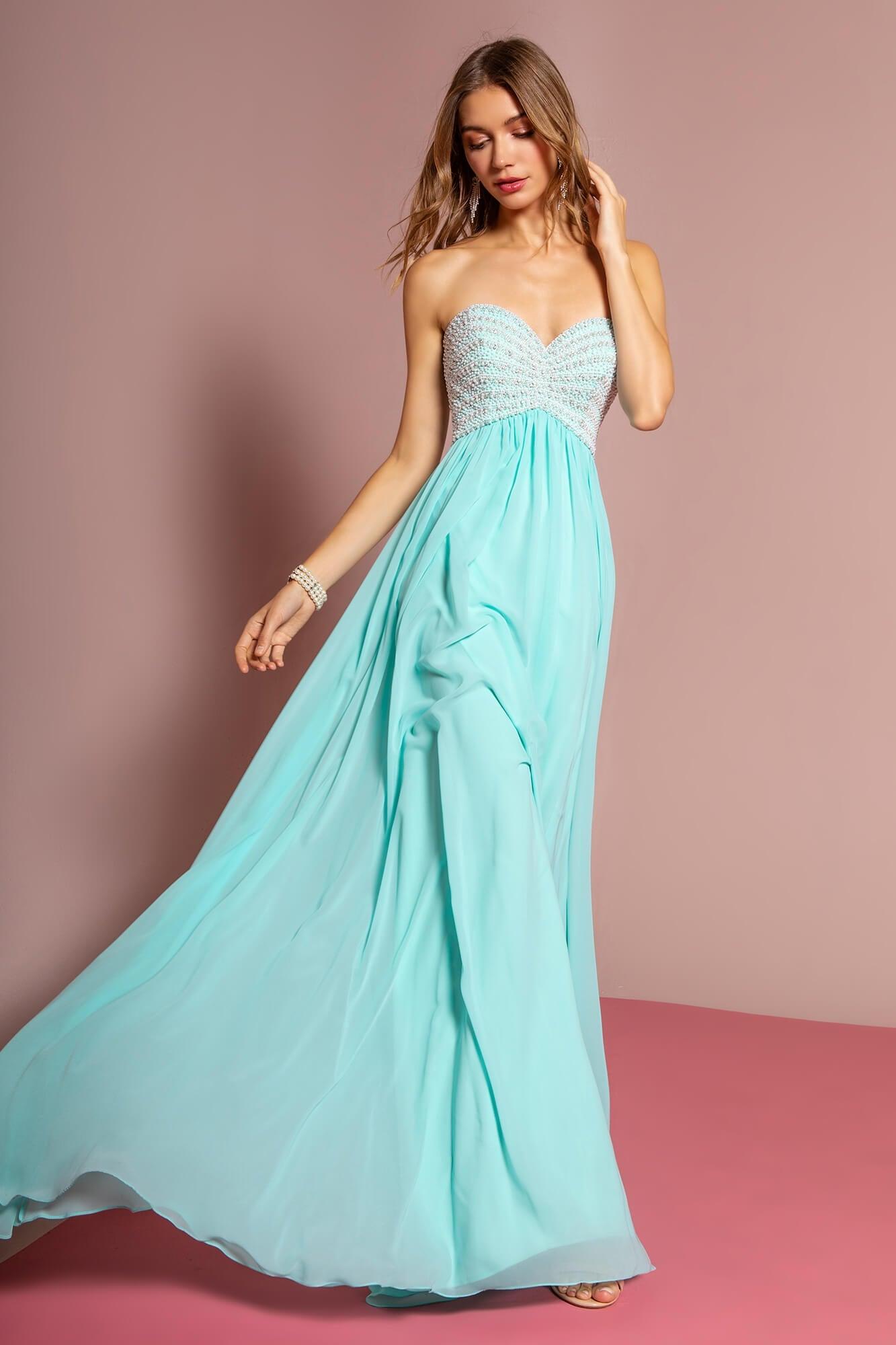 Strapless Long Prom Evening Gown - The Dress Outlet Elizabeth K