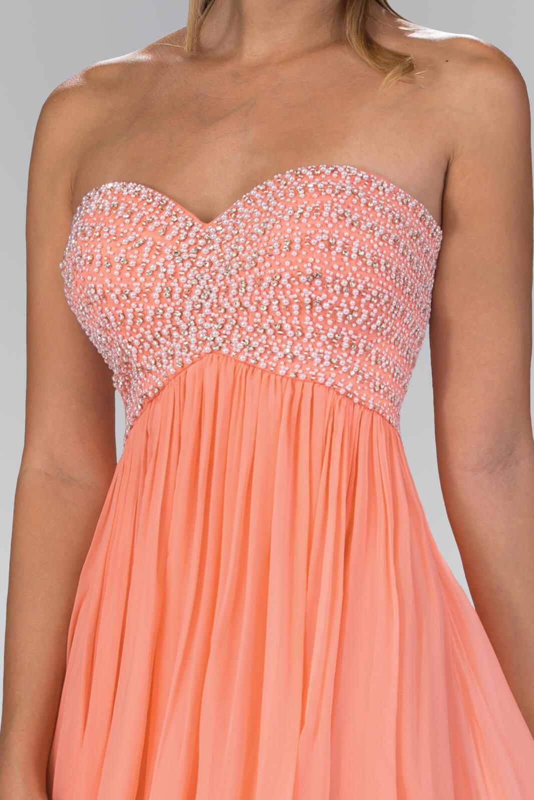 Strapless Long Prom Evening Gown
