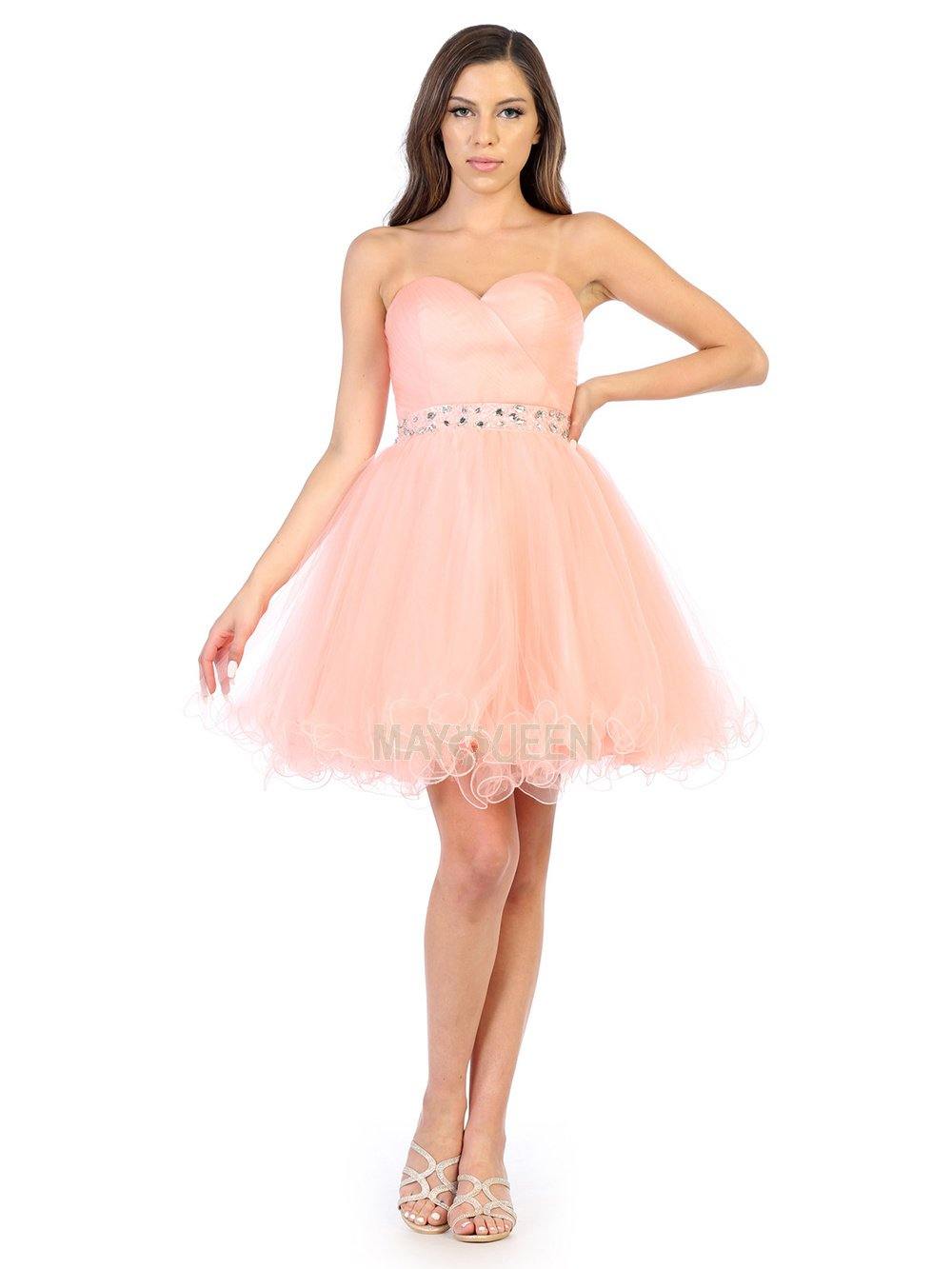 Strapless Short Dress Homecoming - The Dress Outlet May Queen