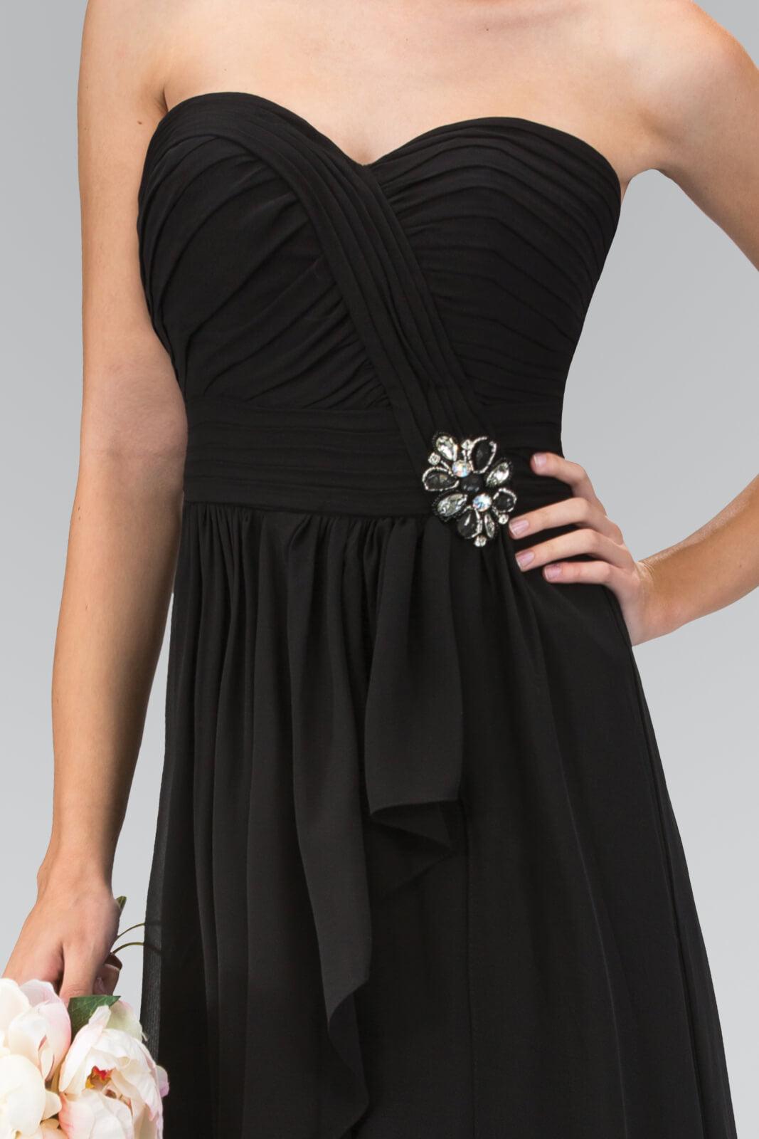 Strapless Sweetheart Chiffon Formal Long