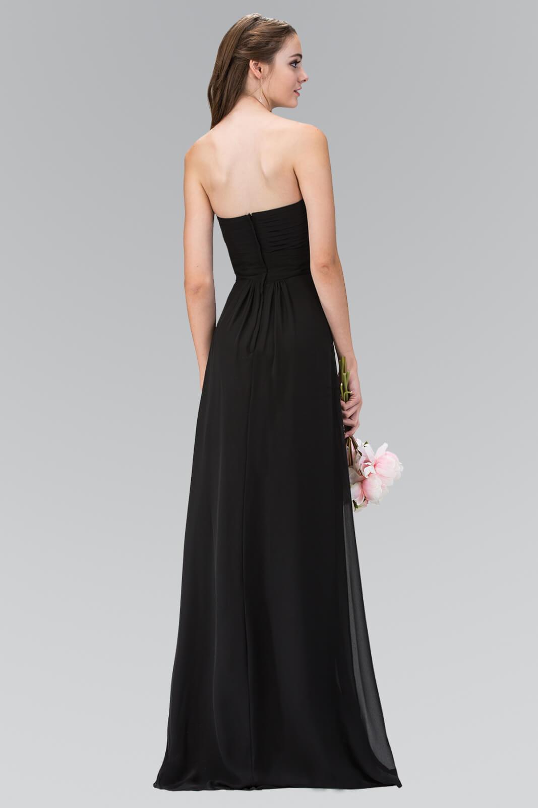 Strapless Sweetheart Chiffon Formal Long