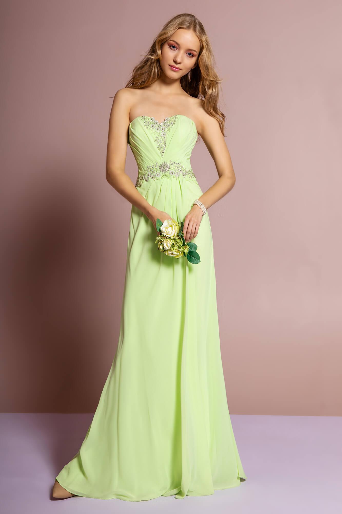 GLS Strapless Sweetheart Long Formal Dress - Pink - XS - Bridesmaid Dress with Crystal Beads GLS Strapless Sweetheart Long Formal Dress - Pink - XS - Bridesmaid Dress with Crystal Beads