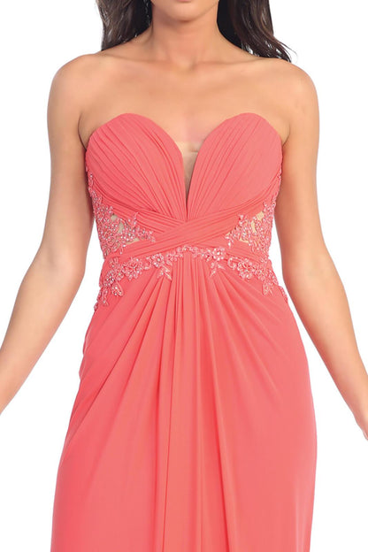 Strapless Sweetheart Long Prom Dress Formal - The Dress Outlet Elizabeth K