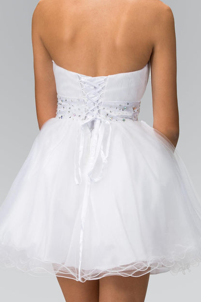 Strapless Sweetheart Prom Short Dress - The Dress Outlet Elizabeth K
