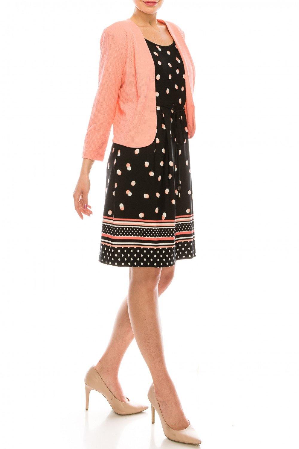 Studio One Polka Dotted Two Piece Jacket Dress - The Dress Outlet