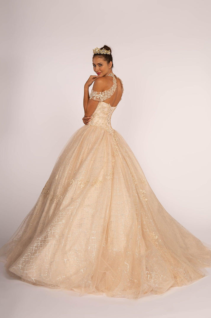 Gorgeous Burgundy Floral Brocade Sheer Black Tulle Off-the-Shoulder Sweet 16 Quinceanera Ball Gown DP7494