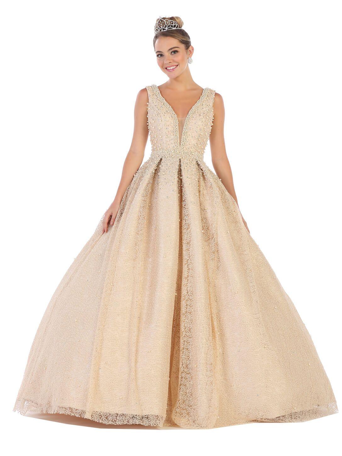 Sweet 16 Long Quinceanera Ball Gown - The Dress Outlet May Queen