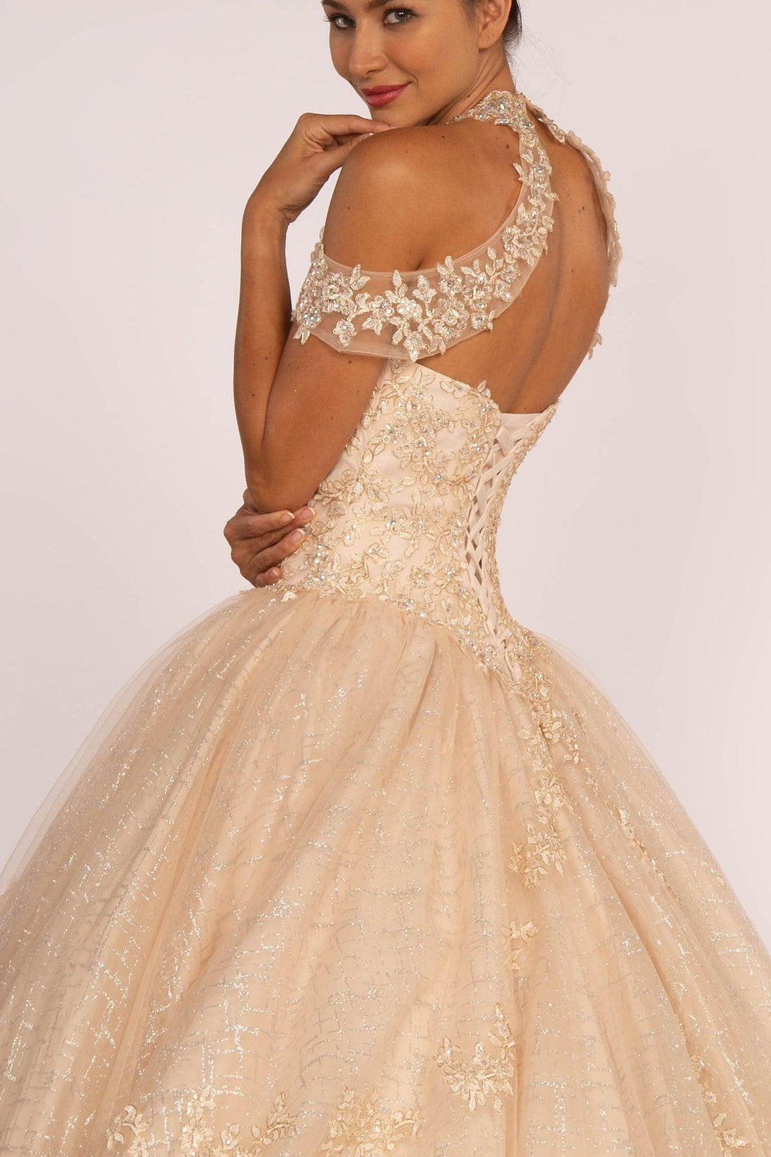 Dreamy Emerald Green Off-the-Shoulder Sweet 16 Quinceanera Ball Gown DP7951