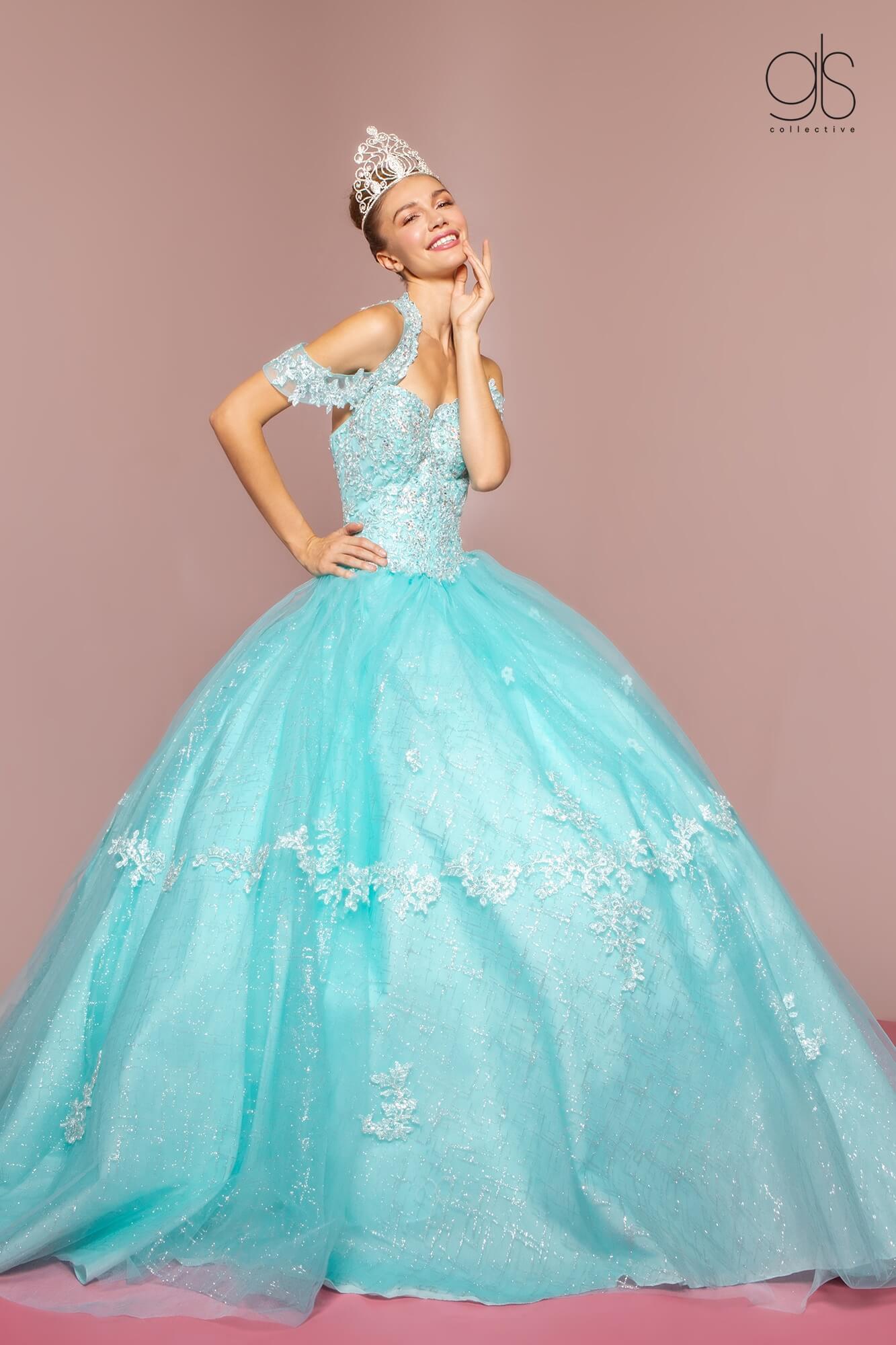 aqua blue sweet sixteen dresses Blue Off Shoulder Long Prom Dresses, Formal Gown Blue Sweet 16 Dresses –  shopluu main image 0