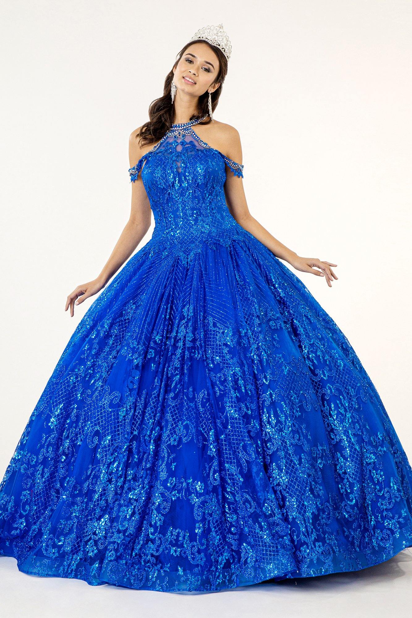 Sweet 16 Long Quinceanera Off Shoulder Ball Gown - The Dress Outlet