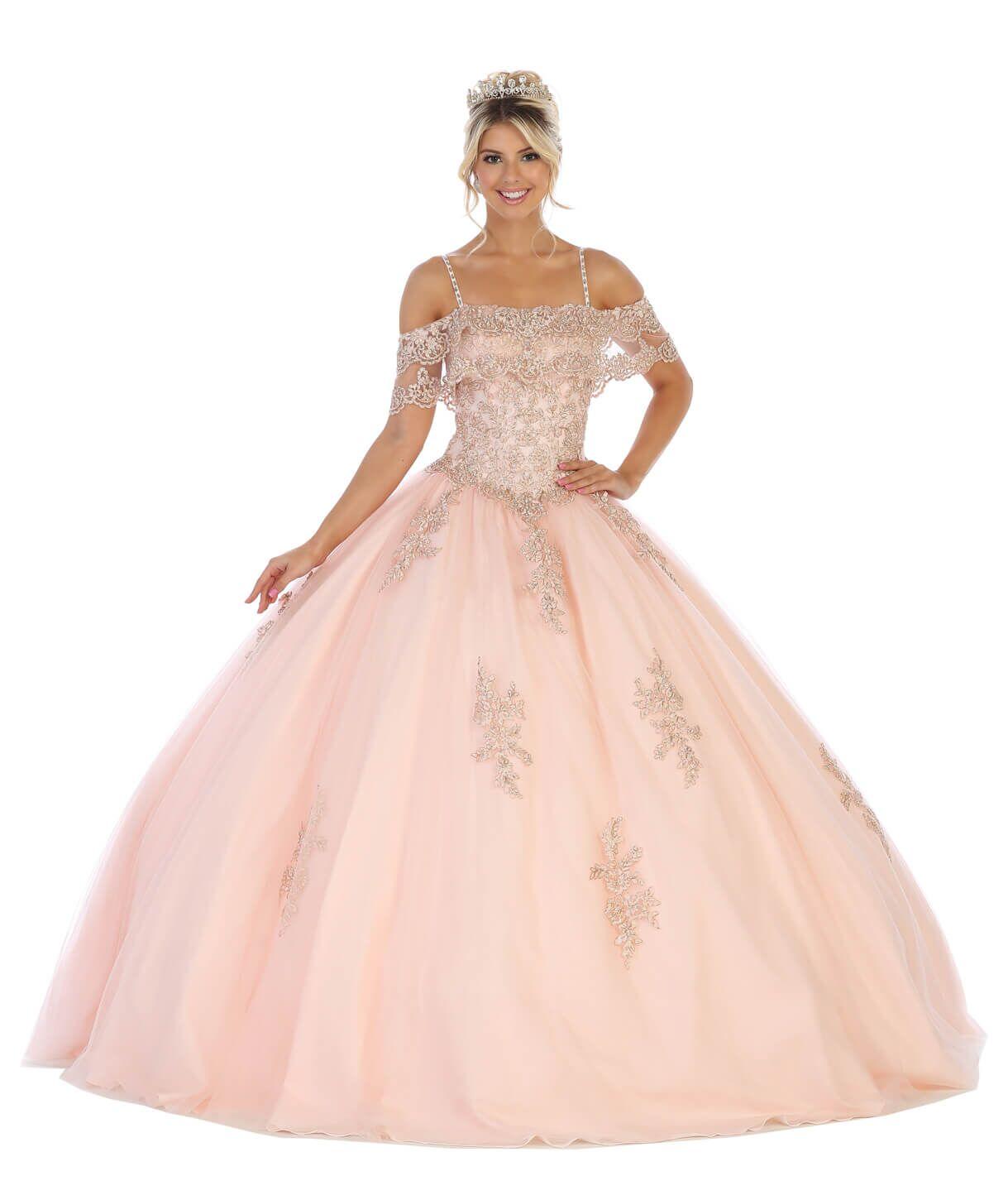Sweet 16 Long Quinceanera Plus Size Dress - The Dress Outlet May Queen