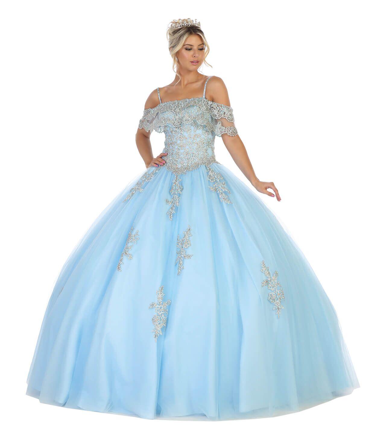 Sweet 16 Long Quinceanera Plus Size Dress - The Dress Outlet May Queen
