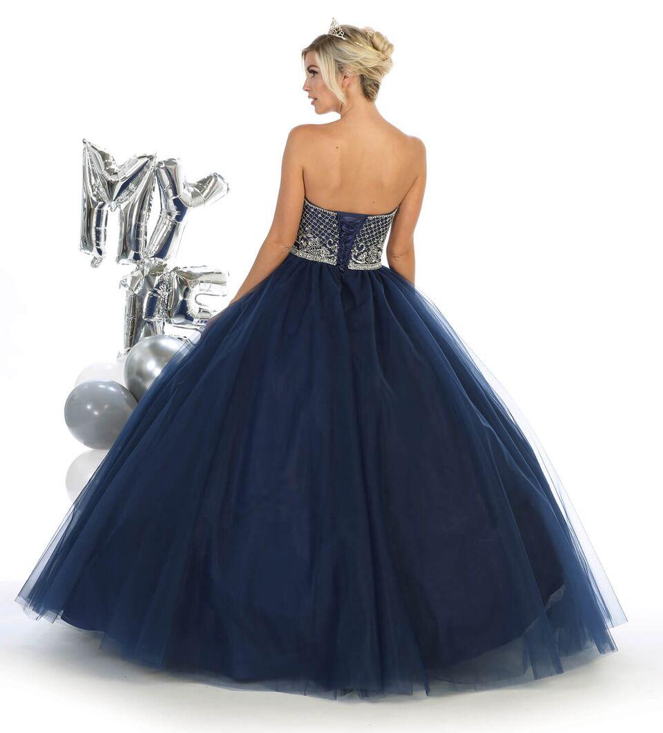 Sweet 16 Long Strapless Quinceanera Dress - The Dress Outlet May Queen