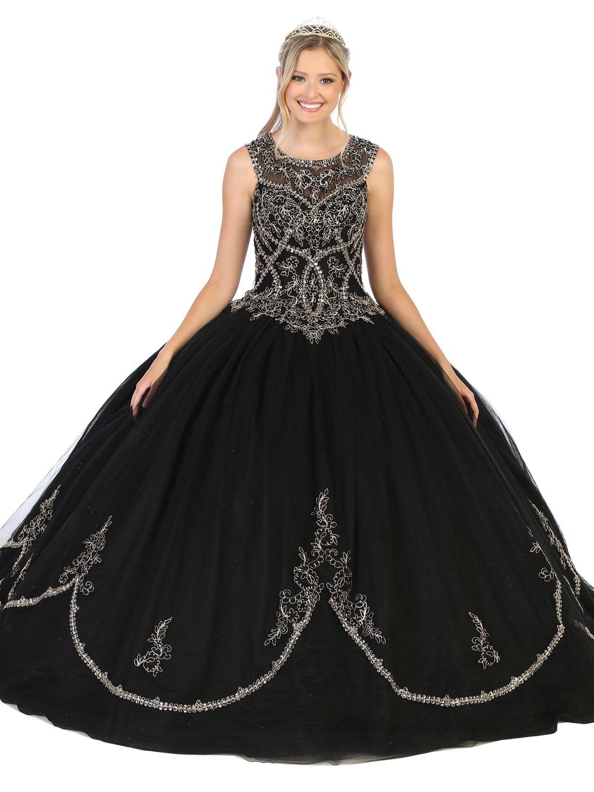 Sweet 16 Quinceanera Lace Applique Ball Gown - The Dress Outlet May Queen