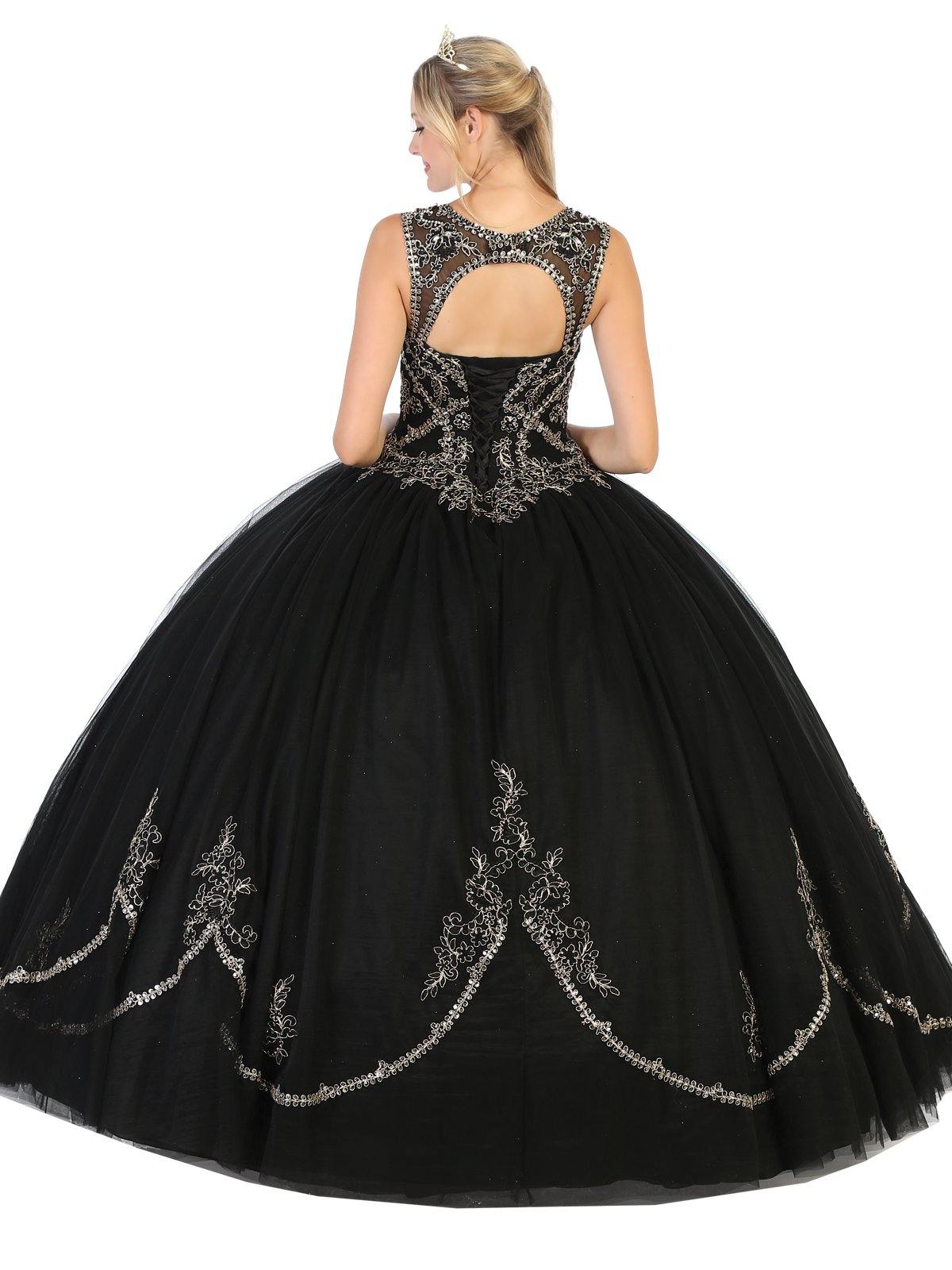 Sweet 16 Quinceanera Lace Applique Ball Gown - The Dress Outlet May Queen