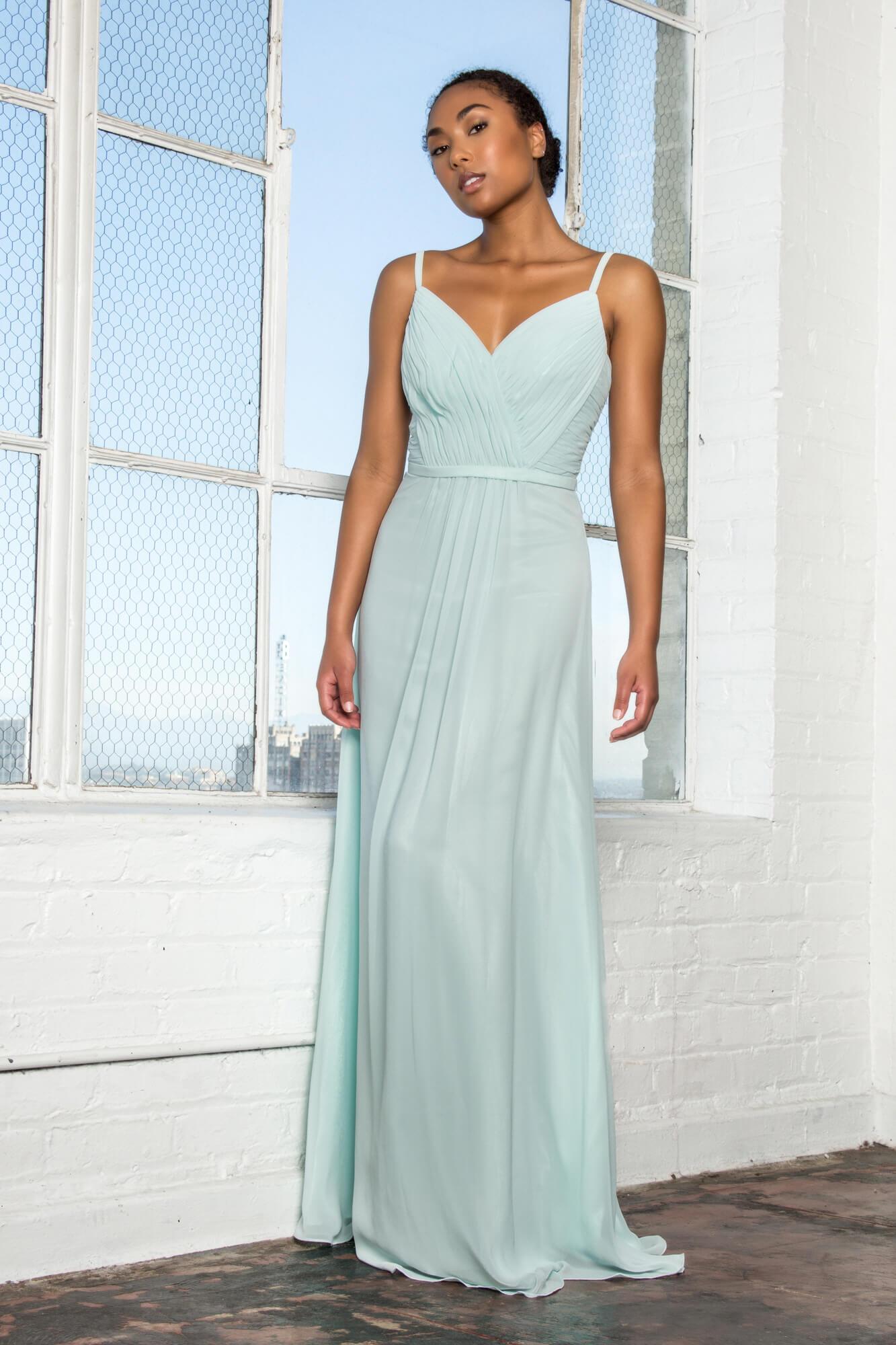 GLS Sweetheart Spaghetti Strap Long Chiffon Dress - Teal - Size L - Formal Bridesmaid Gown GLS Sweetheart Spaghetti Strap Long Chiffon Dress - Teal - Size L - Formal Bridesmaid Gown