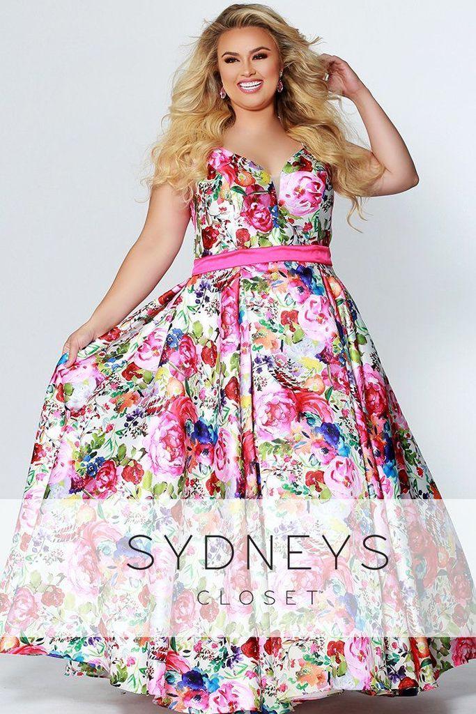Sydneys Closet Long Floral Prom Dress