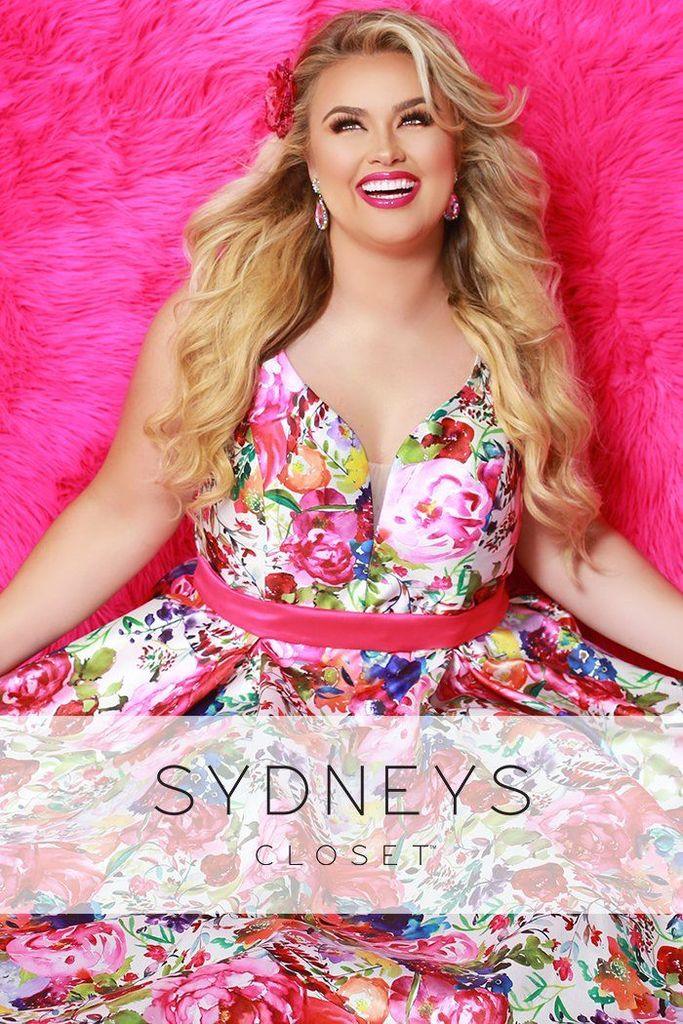 Sydneys Closet Long Floral Prom Dress - The Dress Outlet Sydneys Closet