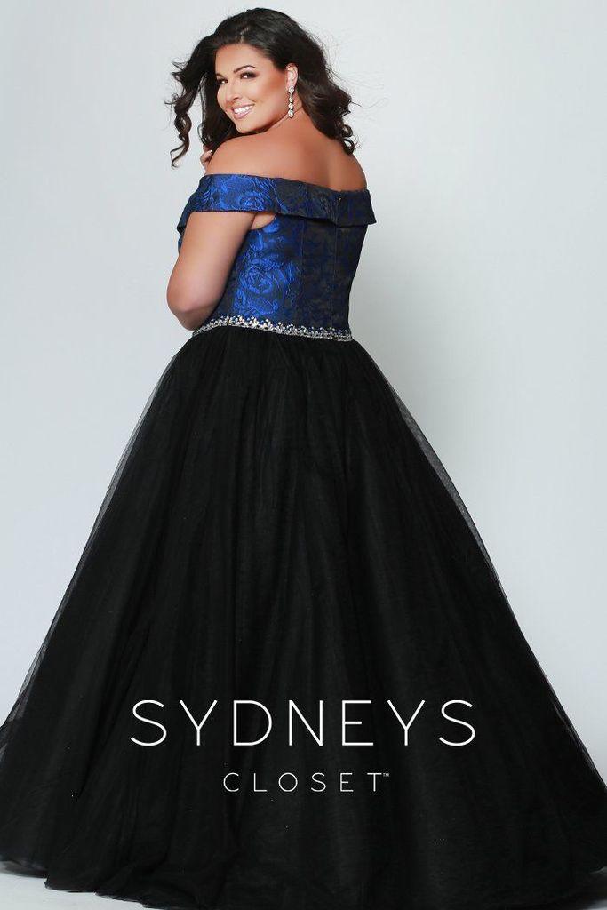 Sydneys Closet Long Off The Shoulder Tulle Skirt Plus Size Formal Prom Dress