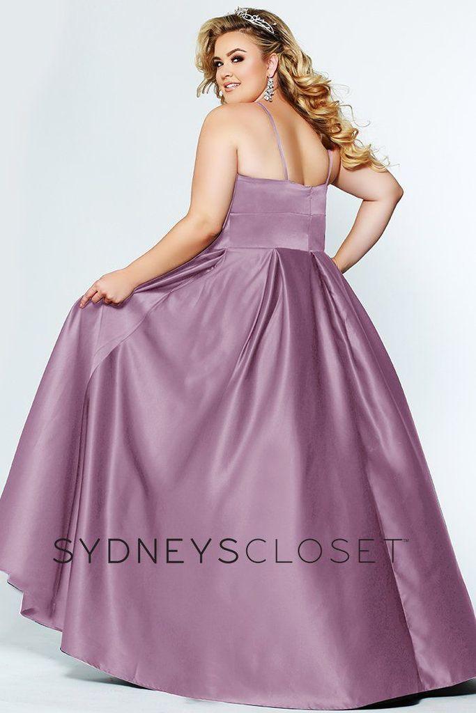 Sydneys Closet Long Plus Size Satin Prom Dress - The Dress Outlet Sydneys Closet