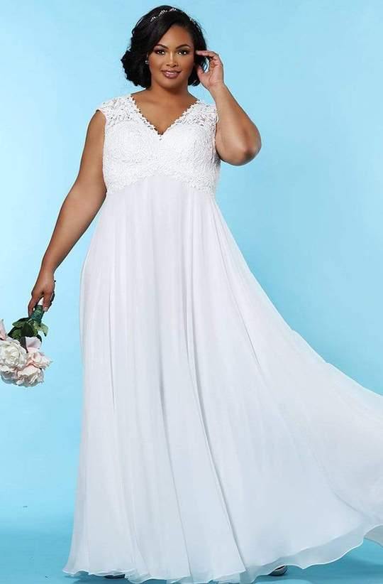 Sydneys Closet Long Plus Size Wedding Dress - The Dress Outlet