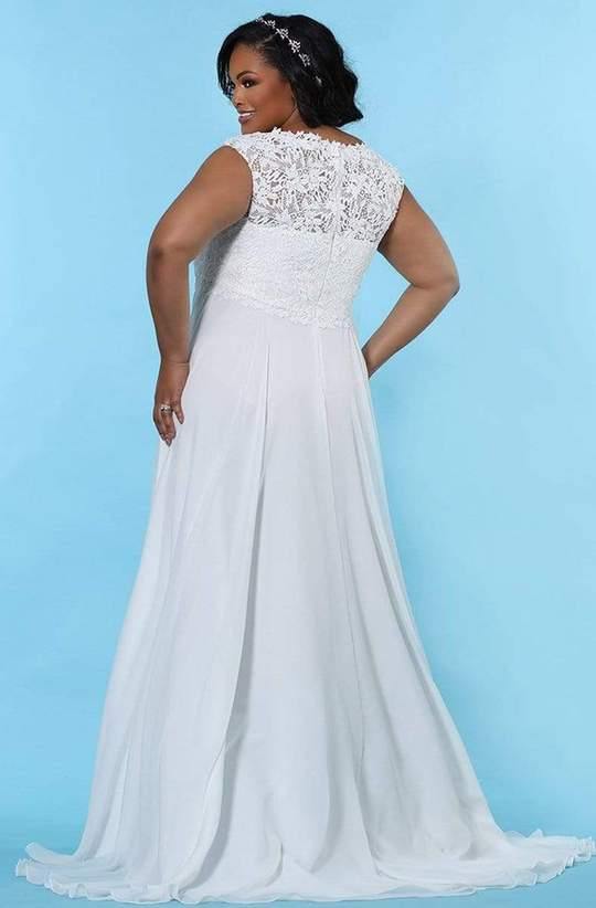Sydneys Closet Long Plus Size Wedding Dress - The Dress Outlet