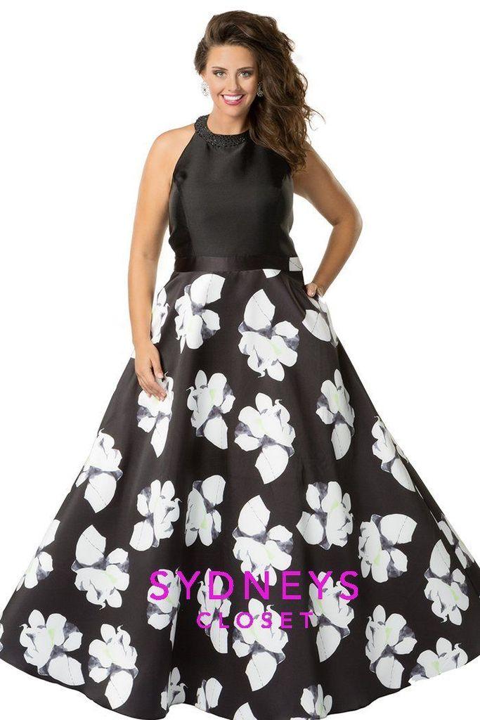 Sydneys Closet Long Prom Dress Floral Ball Gown - The Dress Outlet Sydneys Closet