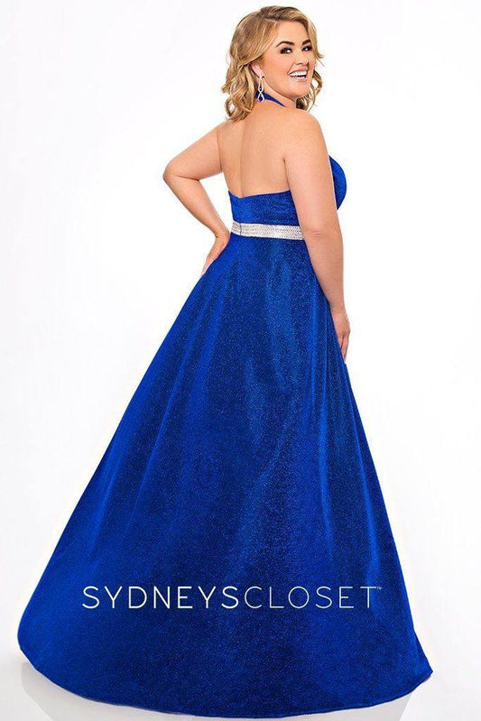 Sydneys Closet Long Sparkling Prom Dress - The Dress Outlet
