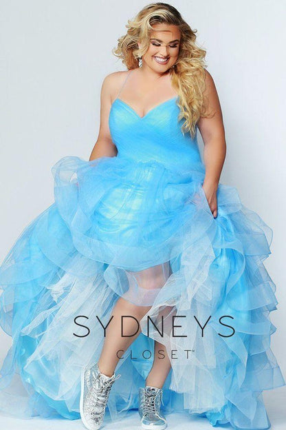 Sydneys Closet Long Tulle Plus Size Prom Dress - The Dress Outlet Sydneys Closet