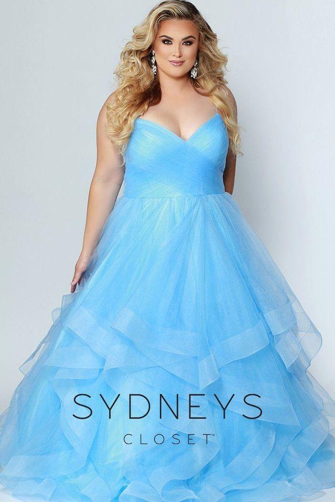Sydneys Closet Long Tulle Plus Size Prom Dress