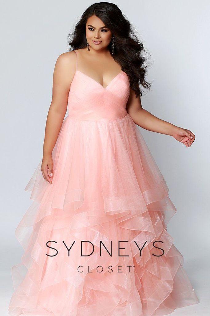 Sydneys Closet Long Tulle Plus Size Prom Dress