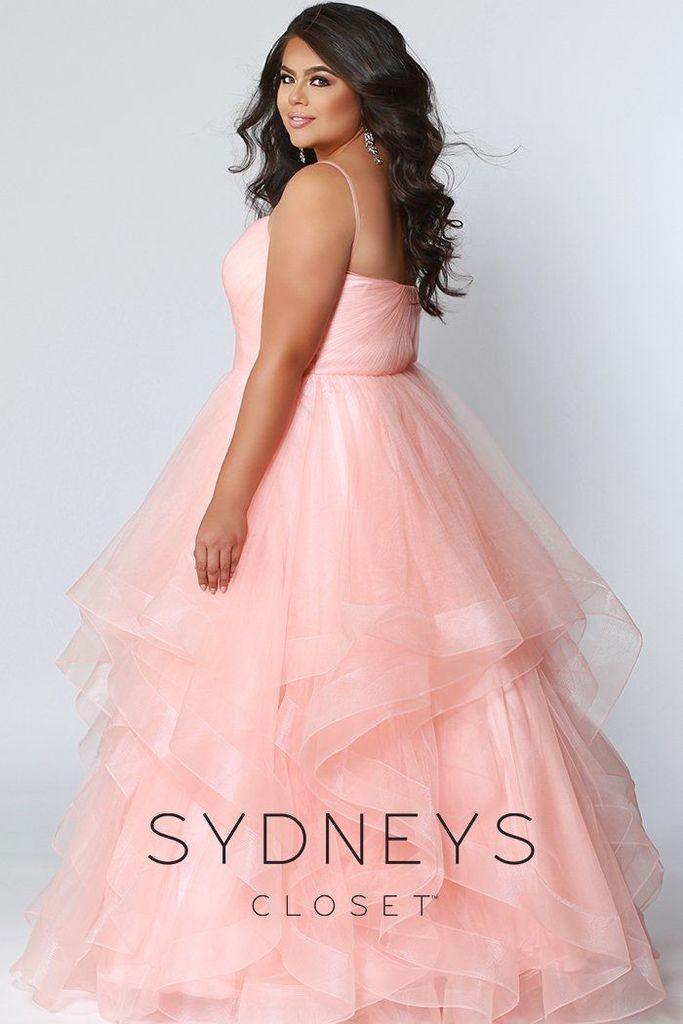 Sydneys Closet Long Tulle Plus Size Prom Dress