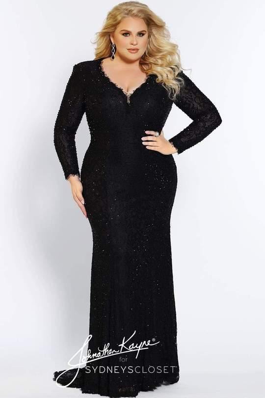 Sydneys Closet Plus Size Fitted Prom Long Dress - The Dress Outlet