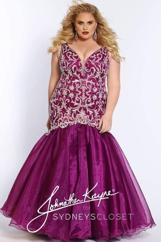 Sydneys Closet Plus Size Long Prom Dress - The Dress Outlet