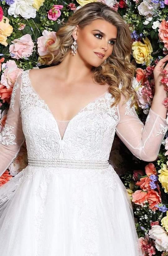 Sydneys Closet Plus Size Long Wedding Dress - The Dress Outlet