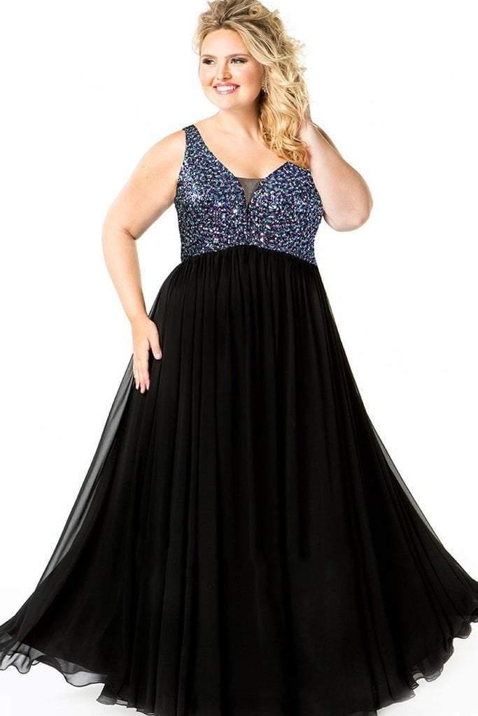 Black/Multi Sydneys Closet Prom Plus Size Dress for 189.99 The Dress