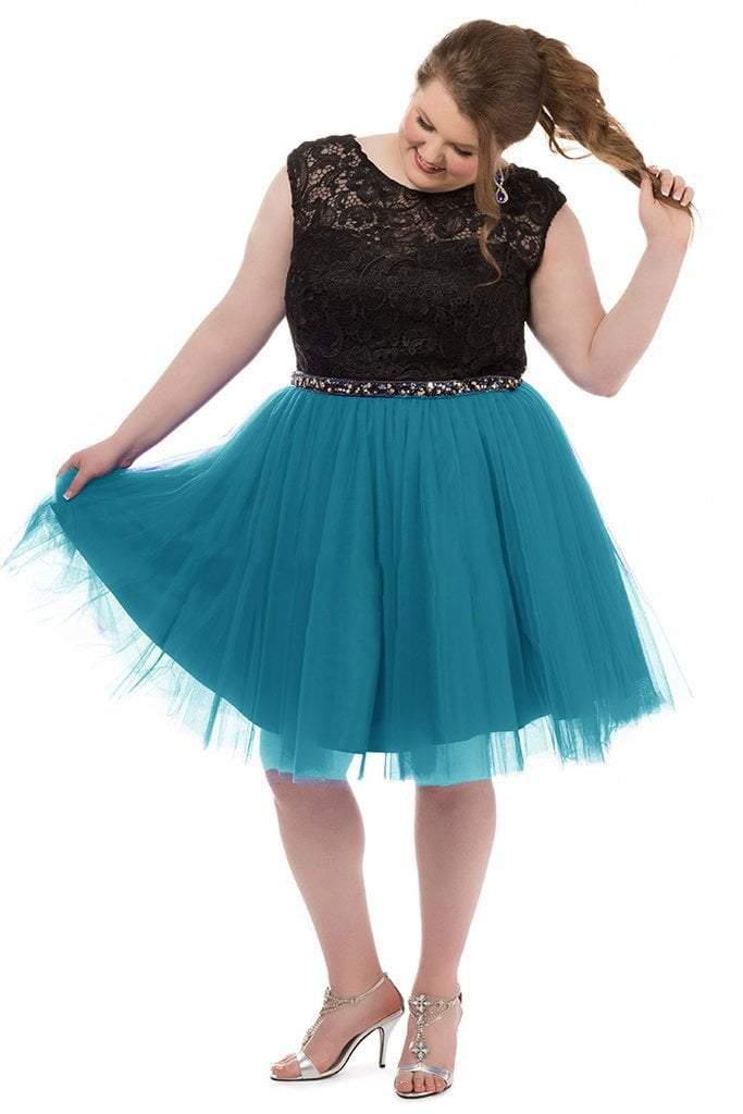 Sydneys Closet Plus Size Short Prom Dress - The Dress Outlet