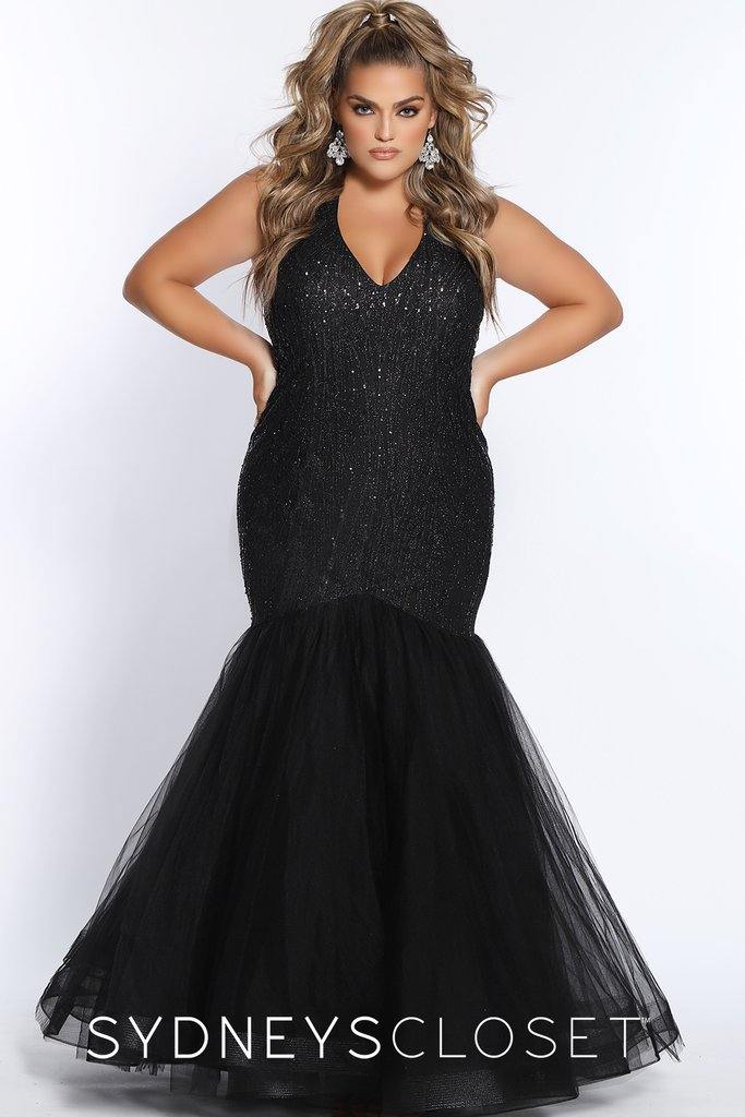 Sydneys Closet Sexy Fitted Long Prom Dress - The Dress Outlet