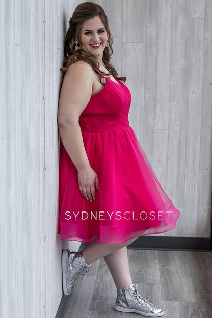 Sydneys Closet Short Homecoming Plus Size Prom Dress - The Dress Outlet