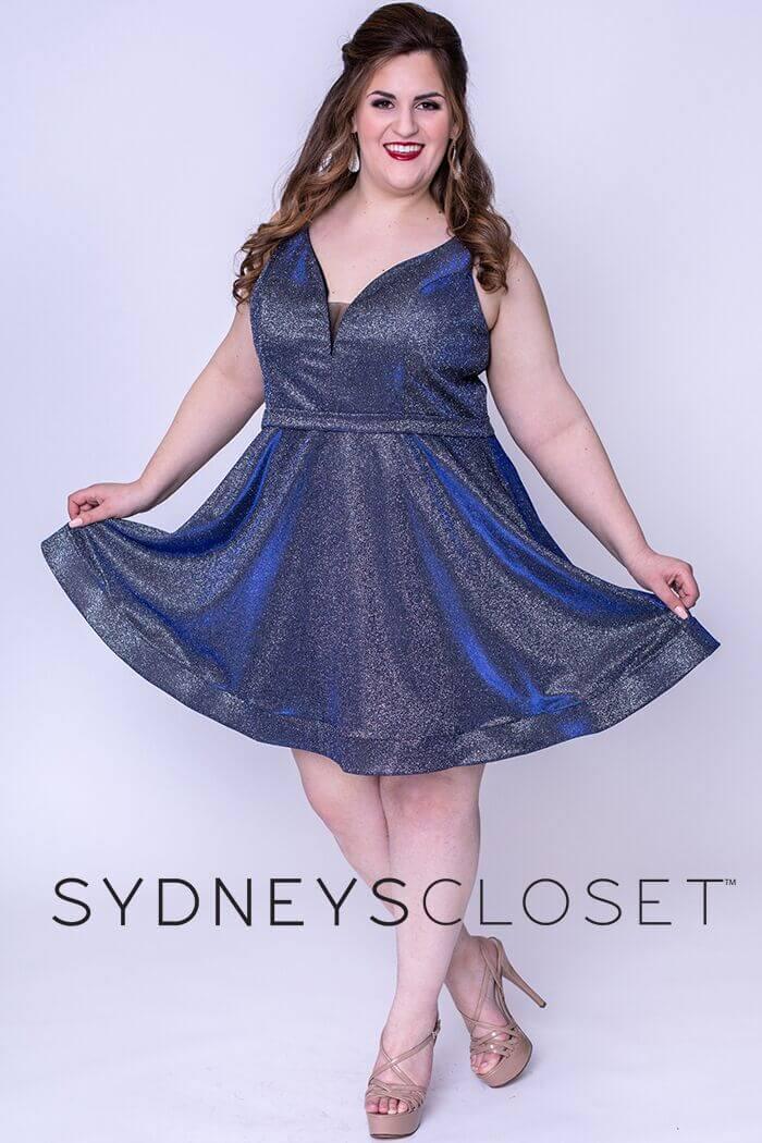 Sydneys Closet Short Plus Size Homecoming Party Dress - The Dress Outlet