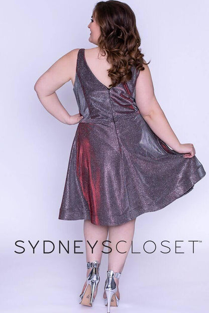 Sydneys Closet Short Plus Size Homecoming Party Dress - The Dress Outlet