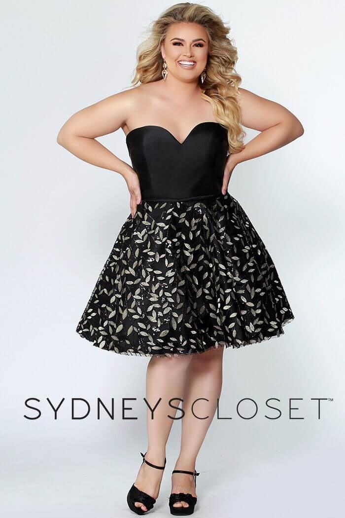 Sydneys Closet Short Plus Size Strapless Homecoming Dress - The Dress Outlet