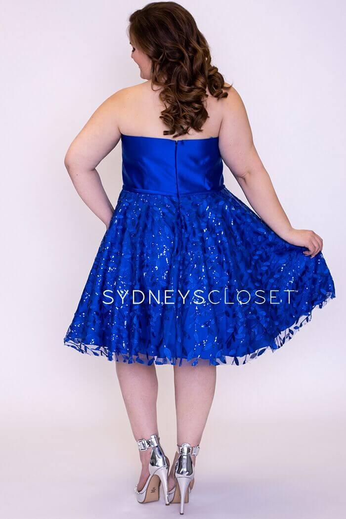 Sydneys Closet Short Plus Size Strapless Homecoming Dress